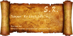 Sauer Krisztián névjegykártya