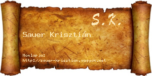 Sauer Krisztián névjegykártya